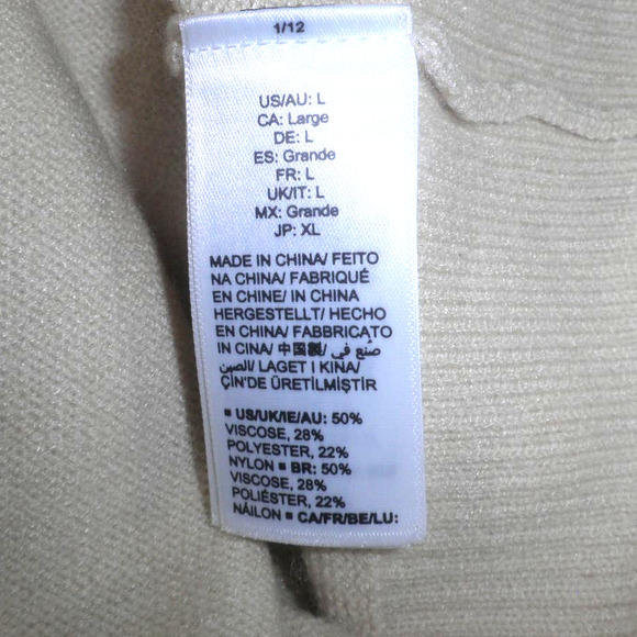 Women's Josephine Long Sleeve Cutout Loose Turtlenck Sweater , Crème Brulee, L - Picture 9 of 10